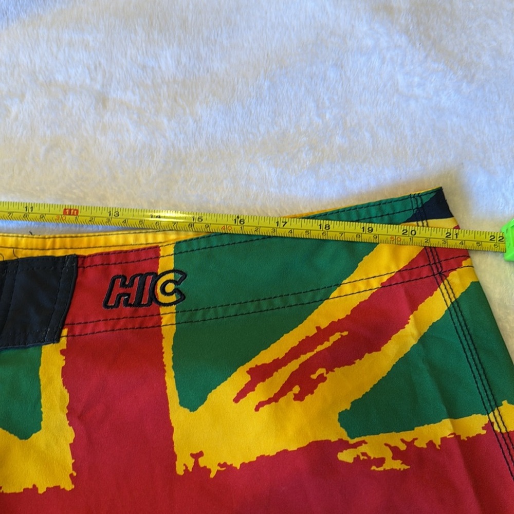 Red and Black Asymmetrical Board Shorts Swim - Picture 9 of 11